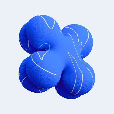 Inflatable Abstract 3D Illustrations vol.2 — Wannathis Blue Plastic Texture, Gallery Identity, Blender Abstract, Bank Poster, 3d Bubbles, 3d Branding, Abstract Objects, Bubble Icon, Identity Design Inspiration