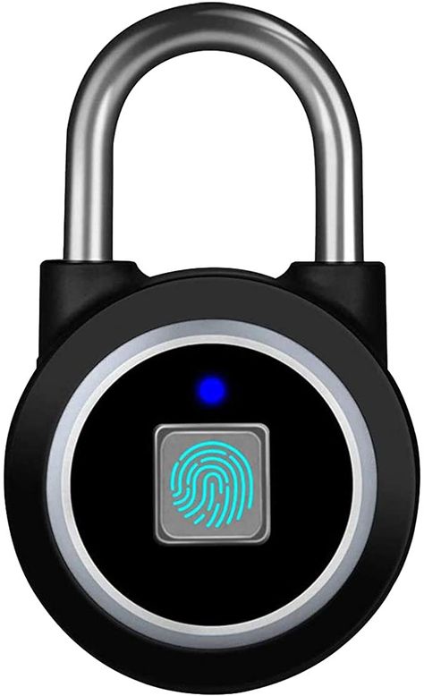 Fingerprint Padlock, Bluetooth Lock, Mobile APP, MEGAFEIS Smart Padlock with Keyless Biometric, Water Resistant, Suitable for Gym, Sports, Bike, School, Fence and Storage(Black) - - Amazon.com School Fence, Tech Gifts For Dad, Fingerprint Padlock, Biometric Lock, Fingerprint Door Lock, Biometrics Technology, Best Travel Gifts, Sports Bike, Fingerprint Lock