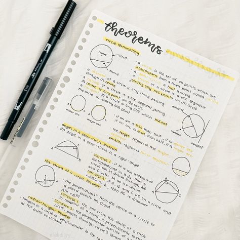 Maths Circles Notes, Circle Geometry Notes, Circle Theorems Notes, Geometry Study Notes, How To Study Geometry, Geometry Notes Aesthetic, Grade 9 Math Notes, Aesthetic Maths Notes, Geometry Theorems