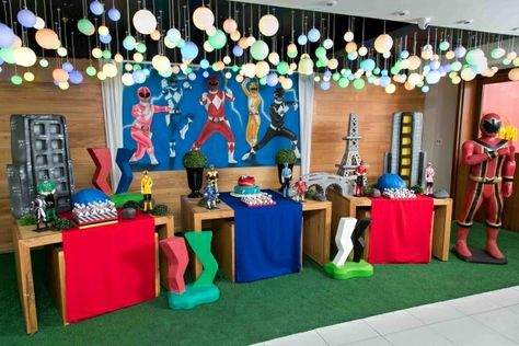 Power Rangers backdrop Samurai Power Rangers, Festa Power Rangers, Power Ranger Birthday Party, Power Ranger Party, Power Ranger Birthday, Power Rangers Samurai, All Power Rangers, Power Ranger, Baby Shark