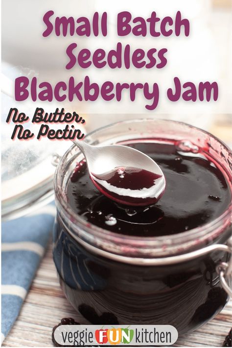 Indulge in the rich, velvety texture of our small batch seedless blackberry jam, a luscious spread that captures the essence of ripe, juicy blackberries in every spoonful. Crafted with meticulous care, this vegan delight is free from any animal products ensuring that the pure, fruit-forward flavor shines through without the use of butter. We've harnessed the natural thickness of blackberries to create a perfectly set jam without the need for pectin, offering you a cleaner, more intense berry tas Blackberry Jam No Pectin, Seedless Blackberry Jam, Blackberry Jam Recipes, Lemon Juice Uses, Vegan Recipes Beginner, Blackberry Jam, Fun Kitchen, Jam And Jelly, Fruit Jam