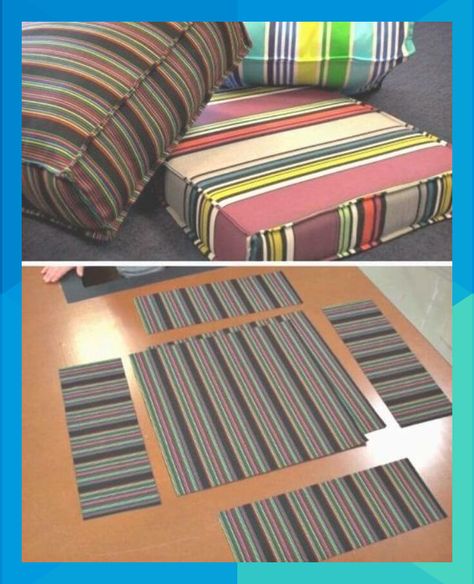 DIY Outdoor Cushion Covers - 20 DIY Cushions or DIY Pillow Ideas To Upgrade Your Seating - DIY & Crafts #pfeffermable973 Diy Cushion Covers, French Mattress, Projek Menjahit, Sewing Cushions, Reupholster Furniture, Upholstery Diy, Bantal Sofa, Outdoor Cushion Covers, Sewing Pillows