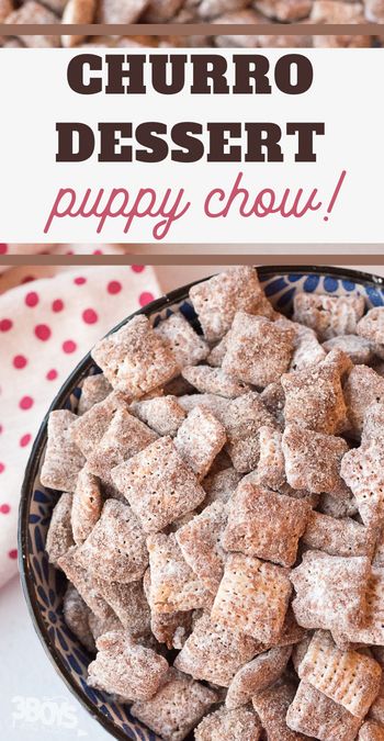 churro flavored chex snack mix Cinnamon Muddy Buddies, Fall Puppy Chow, Churro Puppy Chow, Homemade Puppy Chow, Best Puppy Chow Recipe, Park Snacks, Stop Snacking, Puppy Chow Chex Mix Recipe, Puppy Chow Recipe