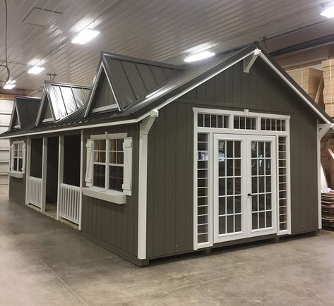 Luxury Shed House, Shed Homes Interior Small Houses, Farmhouse Shed Interior, 16x52 Shed House Interior, 16x60 Shed House Interior, Portable Shed Ideas, Shed Spa Ideas, Sheds To Homes, Storage Buildings Ideas Sheds Backyards