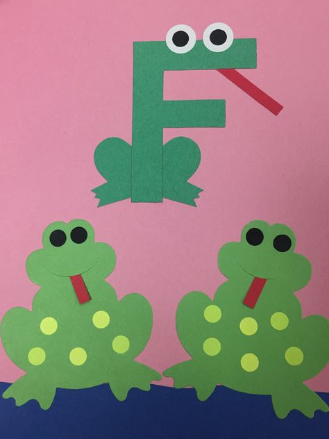 F For Frog Craft, Letter F Crafts For Preschoolers Ideas, Letter F Art Preschool, Letter F Arts And Crafts For Preschool, Letter F Crafts For Preschoolers, F For Frog, F Is For Frog, Aa Letter, Letter F Craft