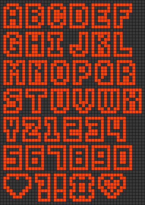 Cross Stitch Letter Patterns Alphabet, Crochet Alpha Pattern Letters, Alpha Pattern Numbers, Letters Alpha Pattern, Pixel Art Numbers, Bracelet Patterns Letters, Alpha Pattern Fonts, Pixel Letters Alphabet, Pixel Art Font