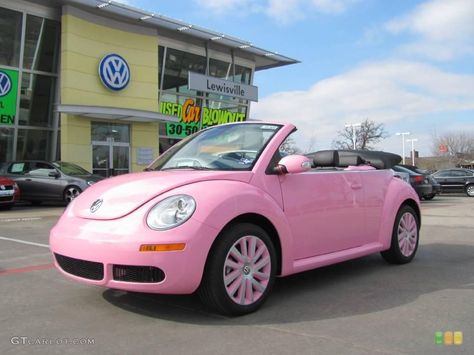 Custom Pink Volkswagen New Beetle Pink Vw Beetle, Pink Vehicles, Pink Volkswagen Beetle, Pink Beetle, Vw Beetle Convertible, Pink Convertible, Volkswagen Beetle Convertible, Vw New Beetle, Barbie Car