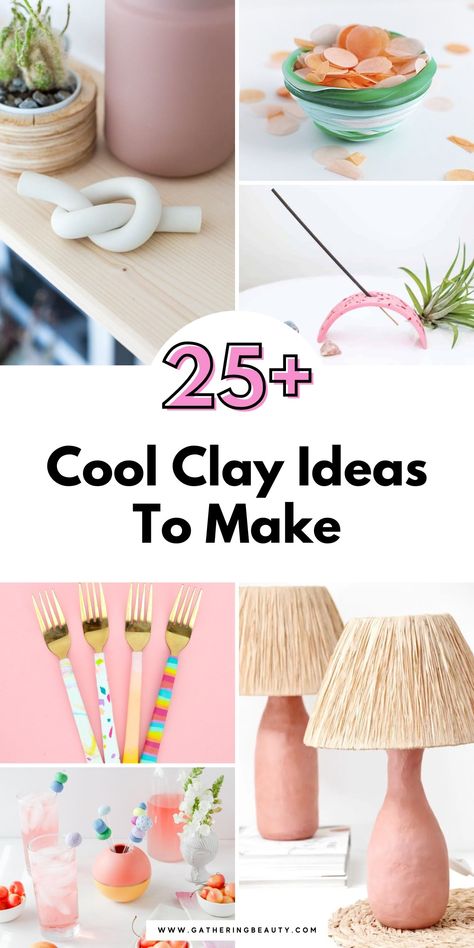 25+ Cool Clay Ideas To Make — Gathering Beauty Polymer Clay Objects, Clay Crafts Gifts, Functional Polymer Clay Ideas, Oven Clay Crafts, Diy Clay Jewelry Holder, Oven Baked Clay Ideas, Super Clay Ideas, Cool Clay Ideas, Oven Bake Clay Ideas