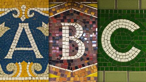 The branding of NYC’s subway system is a free-for-all, with different styles and ideas all mashed together over the decades. So why does it work? Chaotic Design, Tile Logo, Logo Typo, Subway System, William Wegman, Subway Style, Nyc History, New York Subway, Font Logo