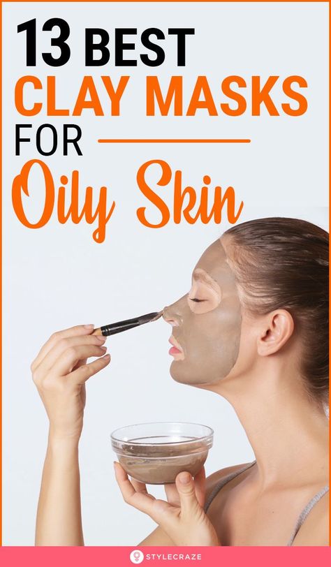 13 Best Clay Masks For Oily Skin: Clay masks are a godsend for oily skin because they work by extracting sebum, oil, and dirt from pores for skin that is rejuvenated and refreshed. Check our list of the 13 best clay masks for oily skin will help you choose a mask that best suits your requirements. #skincare #skincaretips #beauty #beautyhacks Masks For Oily Skin, Diy Clay Mask, Best Clay Mask, Oily Sensitive Skin, Mask For Oily Skin, Pore Mask, Natural Mask, Open Pores, Beauty Hacks Skincare