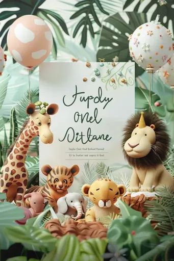 ↑↑↑ Larger size on website 🔸 A jungle-themed birthday party invitation featuring a giraffe, a lion, a tiger, an elephant, and a b 🔸 From Midjourney AI Image Studio Background, Baby Boy Birthday, Wild Ones, Balloon Decorations, Birthday Party Invitations, Boy Birthday, Invitation Cards, Flower Patterns, Birthday Party Themes