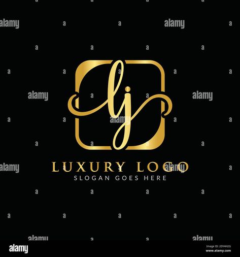 Download this stock vector: Initial LJ letter Logo Design vector Template. Luxury Letter LJ logo Design - 2DY4H2G from Alamy's library of millions of high resolution stock photos, illustrations and vectors. Lj Logo Design, Initials Logo Monograms, Letter Icon, Luxury Logo Design, Monogram Logo Design, Logotype Design, Name Wallpaper, Vintage Logo Design, Initials Logo