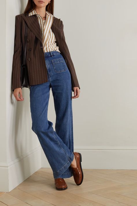 Loafers Outfit Women, Brown Blazer Outfit, Ralph Lauren Fall, Loafers Outfit, Classic Menswear, Brown Blazer, Princesa Diana, Ralph Lauren Collection, Blazer Outfits