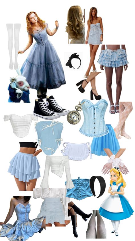 Alice Halloween, Halloween Alice In Wonderland, Alice In Wonderland Outfit, Alice Costume, Cute Group Halloween Costumes, Classy Halloween Costumes, Matching Halloween Costumes, Halloween Princess, Cute Disney Outfits