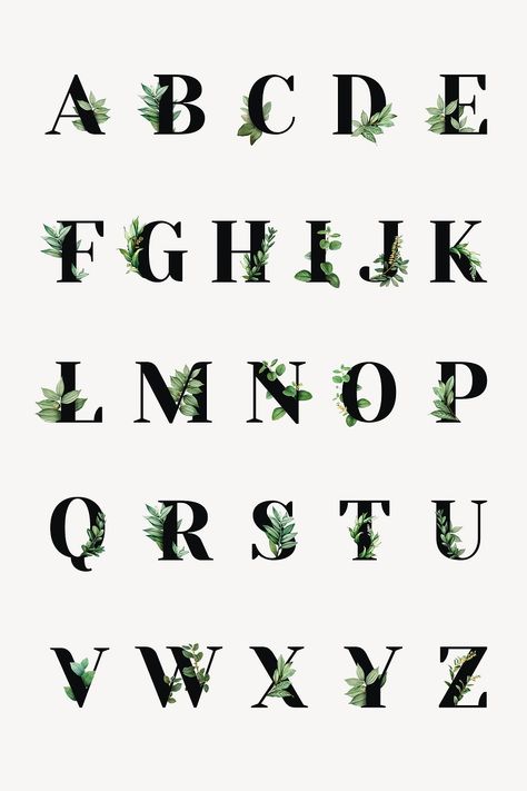 Botanical capital alphabet collection psd | free image by rawpixel.com / Aum Alphabet Wallpaper Design, All Alphabet Wallpaper Letters, Printable Alphabet Letters Aesthetic, Alphabet Fonts Printable, Alfabet Aesthetic, Capital Letters Calligraphy, Capital Letters Font, Floral Fonts, Alphabet Aesthetic