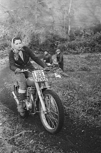 2,339 Female Motocycles Vintage Photos and Premium High Res Pictures - Getty Images Bultaco Motorcycles, Enduro Vintage, Hi Boy, Trial Bike, Machine Photo, Vintage Motocross, Lady Riders, German Army, Trail Riding