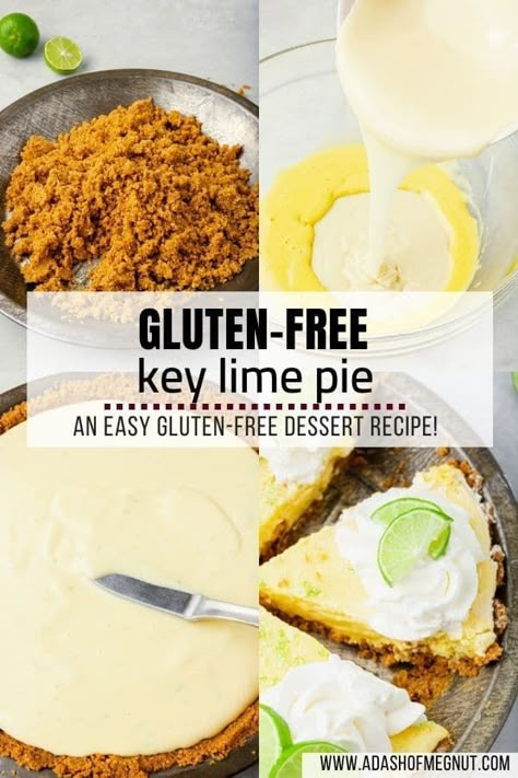 Gluten Free Key Lime, Gluten Free Key Lime Pie, Gluten Free Graham Cracker Crust, Gluten Free Pies Recipes, Key Lime Filling, Gluten Free Pies, Key Lime Pie Recipe, Lime Pie Recipe, Biscuits Graham