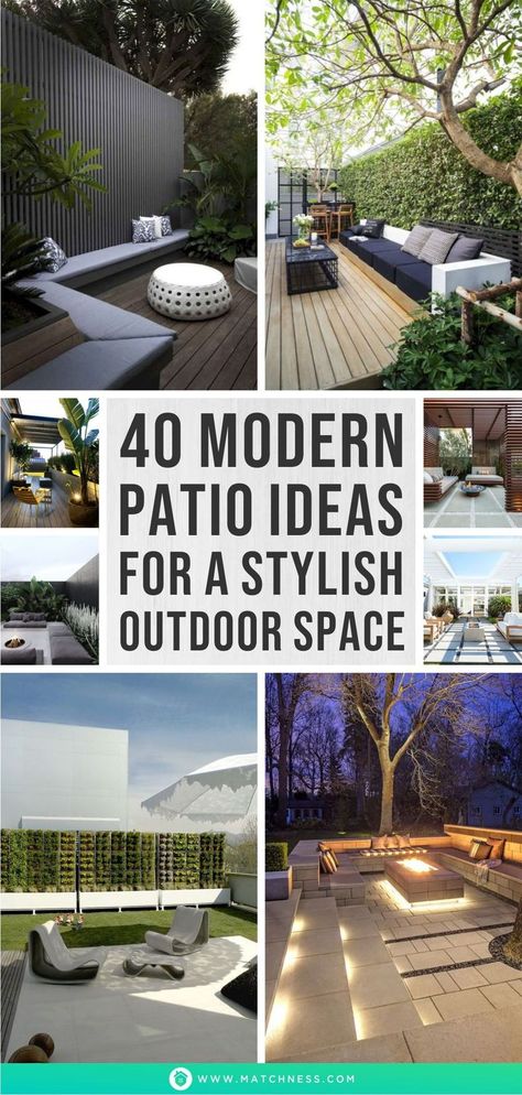 Elevate your outdoor space with these 11 patio design ideas crafted for DIY enthusiasts. From cozy Bohemian retreats to modern minimalist vibes, unleash your creativity and transform your patio into a stunning oasis. Discover innovative DIY projects to inspire your inner designer and create a personalized outdoor haven that reflects your unique style and taste. Explore the endless possibilities and let your creativity shine with these inspiring patio design ideas. #DIYpatio #OutdoorDesign #... Modern Backyard Design, Concrete Backyard, Contemporary Backyard, Patio Remodel, Patio Design Ideas, Modern Patio Design, Modern Outdoor Spaces, Pavers Backyard, Patio Layout