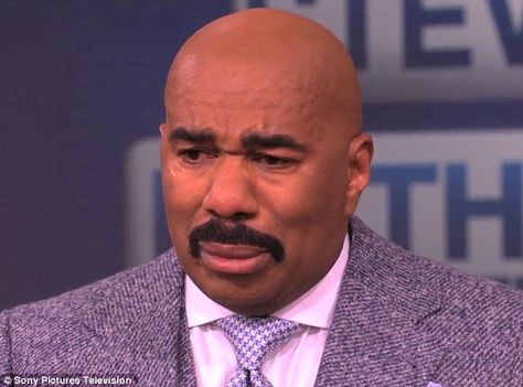 Tears of popularity: Video of Steve Harvey crying tears of joy ... Crying Tears, Mixed Emotions, Steve Harvey, Family Feud, Carpet Cleaner, Tears Of Joy, Male Face, Man Humor, Celebrity Gossip