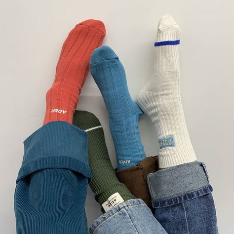 ADER on Instagram: “ADER socks #ader#20fw” Socks Photography, Graphic Shapes Design, Street Beat, Brooch Men, Sock Outfits, Stylish Socks, Winter Socks, Designer Socks, Fashion Socks