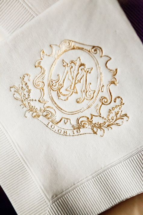 Royal Wedding Themes, French Blue Wedding, French Themed Wedding, Royal Wedding Invitation, Monogrammed Wedding Napkins, Custom Wedding Monogram, Feminine Wedding, Wedding Logo Monogram, Wedding Logo Design