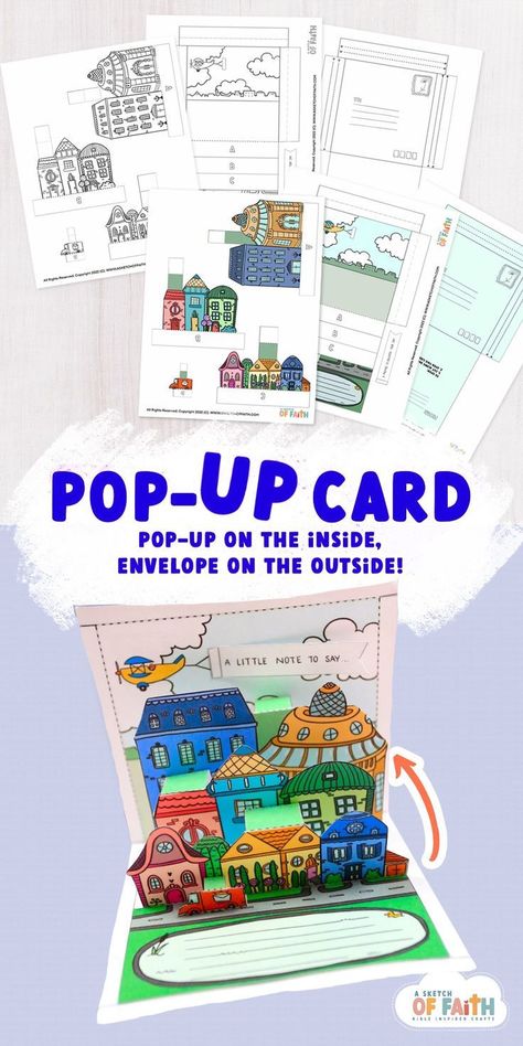 Popup Cards Tutorial, Pop Up Tunnel, Lap Book Templates, Classical Homeschool, English Teaching Materials, Interactive Journals, Fun City, Card Making Templates, Pop Up Art