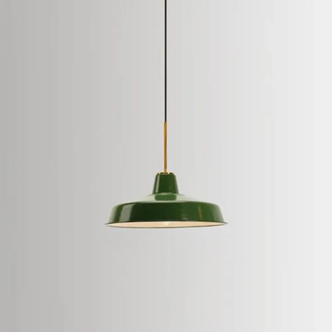 Retro Enamel Green Metal Suspension Lamp For Cafe - 1-Light Hanging Fixture / Barn Kitchen Shades, Green Barn, Lamp Retro, Hanging Fixture, Hanging Light Fixtures, Canopy Lights, Fluorescent Light, Suspension Lamp, Hanging Light