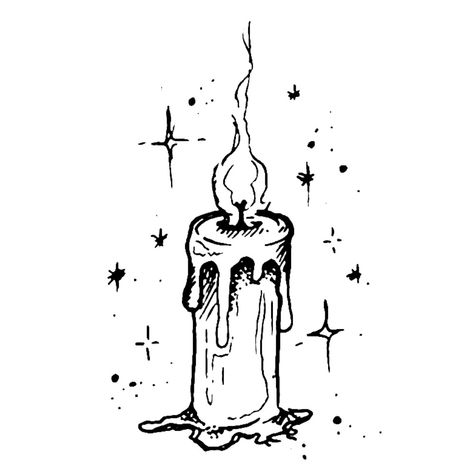 Goth Tattoo Line Art, Ink Art Aesthetic, Candle Stick Tatoos, Spooky Designs Drawing, Candle Flash Tattoo, Small Candle Tattoo, Gothic Doodles, Arch Tattoo, Candle Doodle