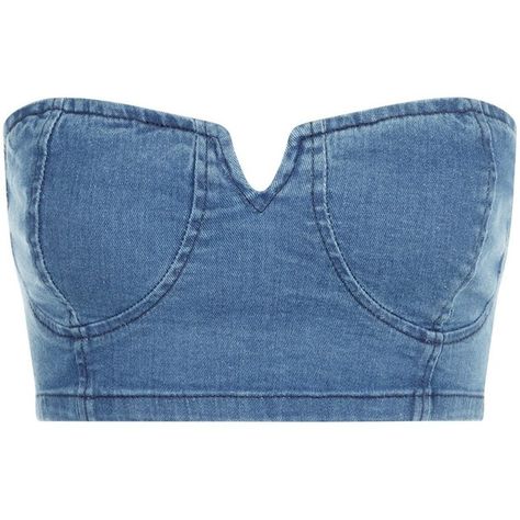 Parisian Blue Denim Bralet ($26) ❤ liked on Polyvore featuring tops, bralette tops, denim top, bralet tops, blue top and denim bralet tops Denim Bralet, Jean Upcycle, Blue Colour Shirt, Parisian Blue, Diy Bra, Alt Clothes, Bralet Tops, Shirts Crop, Cropped Shirts