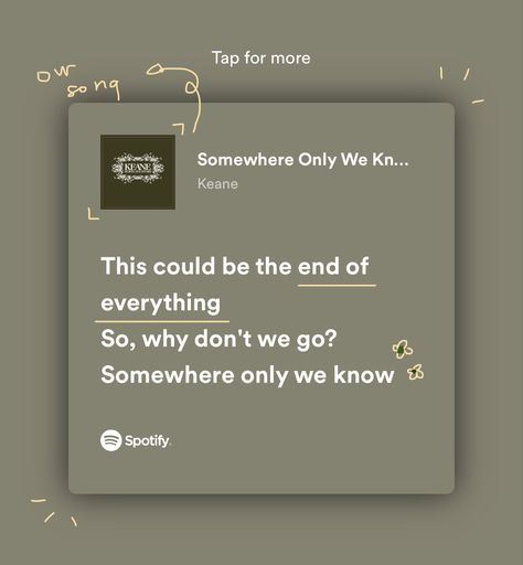 Chromebook Decorations, Somewhere Only We Know Wallpaper, Somewhere Only We Know Spotify, Somewhere Only We Know Aesthetic, Older Song, Songs That Describe Me, Great Song Lyrics, Somewhere Only We Know, Rap Lyrics Quotes