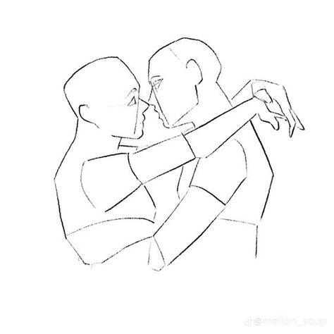 Male Lovers Poses, A Couple Drawing Reference, Cute Couples Poses Drawing, Forehead Touching Reference, Couples Drawing Poses Art Reference, Squish Drawing Reference, Disney Pose Reference, Art Duo Poses, Body Base Drawing Pose Reference Couple