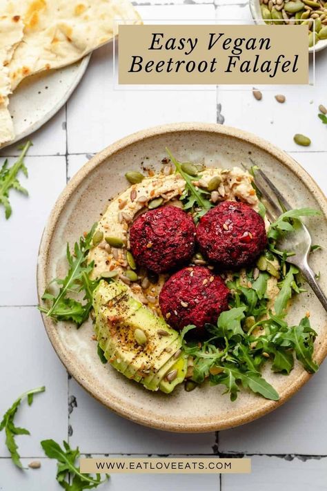 Beetroot Falafel, Vegan Falafel Recipe, Falafel Vegan, Baked Beetroot, Vegan Falafel, Mezze Platter, Beetroot Recipes, Baked Falafel, Falafel Recipe