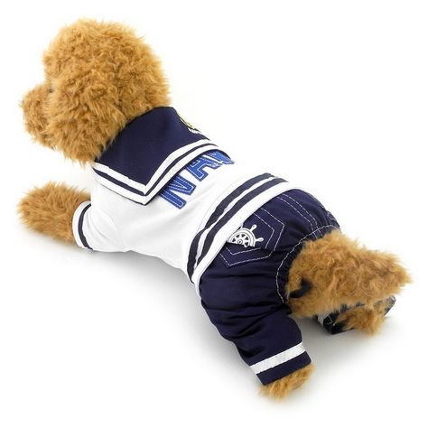 Dog Lion Mane, Puppies In Pajamas, Overalls Outfits, Captain Costume, Sailor Costume, Preppy Dog, Chihuahua Clothes, Puppy Costume, Cat Apparel