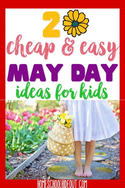 20 Simple & Cheap May Day Ideas - Homeschool Hideout May Day Ideas, May Day Traditions, May Baskets, May Day Baskets, May Days, May Day, Diy Basket, Easy Crafts For Kids, Easy Kids