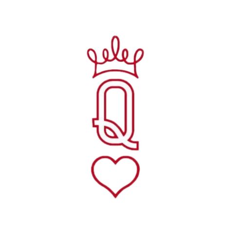 Queen Of Hearts Symbol, Queen Of Hearts Logo, Queen Of Hearts Design, Queen Branding, Queen Doodle, Queen Of Hearts Drawing, Queen Of Hearts Svg, Queen Of Hearts Tattoo, Queen Logo