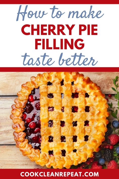 Cherry Pie Easy Canned, Cherry Pie With Pie Filling, Cherry Pie Recipe Using Canned Filling, Can Cherry Recipes, Home Made Cherry Pie Recipe, Comstock Cherry Pie Recipe, Comstock Cherry Pie Filling Recipes, Can Cherry Pie Filling Recipes, Cherry Pie Canned Filling