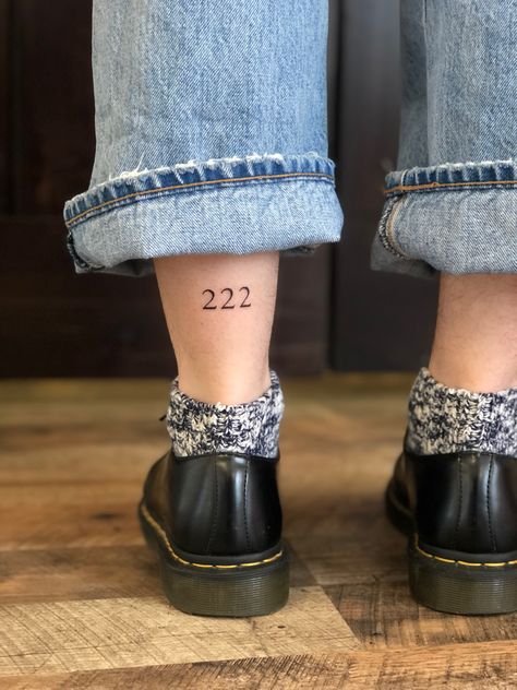 222 Hip Tattoo, 222 Tattoo Ankle, 222 Ankle Tattoo, Angel Number Leg Tattoo, Ankle Tattoo Angel Numbers, Angel Number Tattoo Ankle, 444 Ankle Tattoo, Ankle Number Tattoo, Angle Number Tattoo Placements