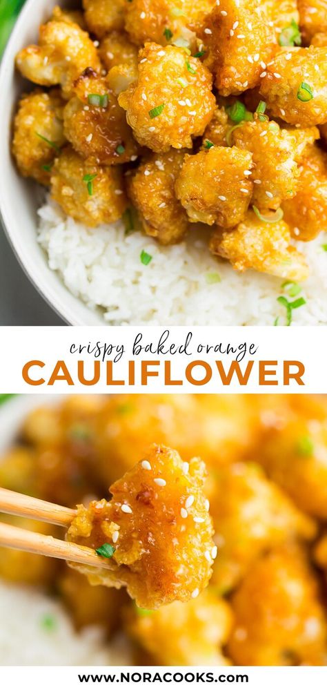 ❤️ Orange Cauliflower, Boiled Egg Diet Plan, Chop Suey, Orange Chicken, Orange Recipes, Cauliflower Recipes, Dim Sum, Vegan Dishes, Vegan Dinners