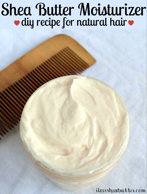 Natural Hair Recipes, Shea Butter Hair Moisturizer, Moisturizer Recipe, Shea Butter Moisturizer, Shea Butter Recipes, Diy Moisturizer, Shea Butter Hair, Homemade Moisturizer, Whipped Shea Butter