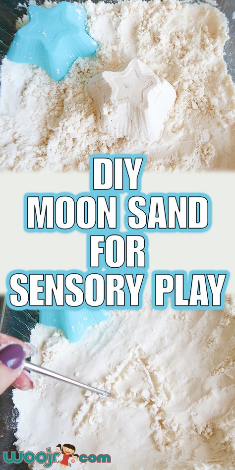 DIY Moon Sand for Sensory Play | Woo! Jr. Kids Activities Sensory Play, Activities For Kids, Diy Moon Sand, Diy Moon, Moon Sand, Play Dough, Kids Activities, So Excited, The Moon