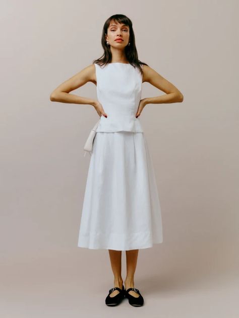 Elvira Dress, Wedding Wardrobe, White Sleeveless Top, White Dress Party, Silky Dress, White Dresses For Women, White Sleeveless, Linen Dresses, Silk Top