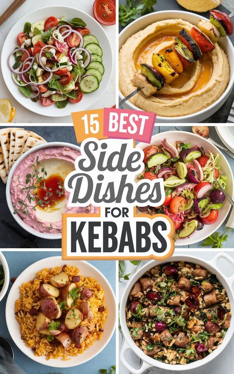 🔥🍢 Elevate your kebab game with these mouthwatering side dishes! #kebabs #sidedishes #yum Kabob Dinner Sides, Kabob Dinner, Grilled Teriyaki Salmon, Lemon Herb Chicken, Grilled Halloumi, Delicious Sides, Vegetable Medley, Grilled Fruit, Grilled Seafood