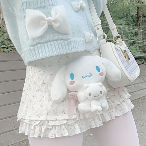 Kawaii Pastel Aesthetic Outfits, About Cinnamoroll, Sanrio Outfit Aesthetic, Pastel Blue Outfit, Clothes Pastel, Kawaii Pastel Aesthetic, Anime Bad, Sanrio Outfits, Sanrio Clothes