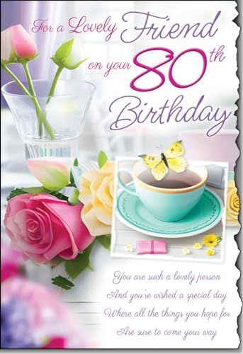 Happy 80th Birthday Friend, Ladies 80th Birthday Cards, Birthday Day Card, 80th Birthday Cards, Happy 80th Birthday, Birthday Greetings Friend, Happy Birthday Greetings Friends, Answering Questions, Stationery Organization