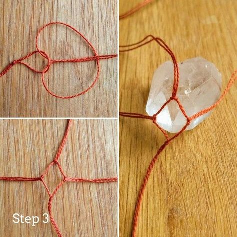 Crystal Jewelry Diy, Hantverk Diy, Easy Macrame, Diy Jewelry To Sell, Simple Macrame, Diy Jewelry Rings, Macrame Pendant, Diy Jewelry Holder, Witchy Crafts