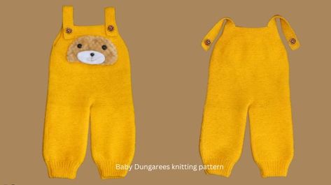 In today's post, we will learn how to easily make Baby Dungarees with our simple baby dungarees knitting pattern. This Baby Dungarees is made in garter Kids Dungarees, Knitting Abbreviations, Easy Knitting Patterns Free, Trousers Pattern, Baby Dungarees, Knitting Dolls Clothes, Baby Knits, How To Purl Knit, Pdf Knitting Pattern