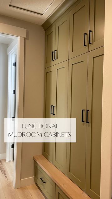 Floor To Ceiling Office Storage, Storage Cabinets Laundry Room, Built In Closet With Bench, Small Laundry Built In Cabinets, Mudroom Laundry Room Storage Cabinets, Hidden Storage Entryway, Floor To Ceiling Cubby Storage, Pantry Mudroom Combo Small, Small Narrow Mudroom Ideas