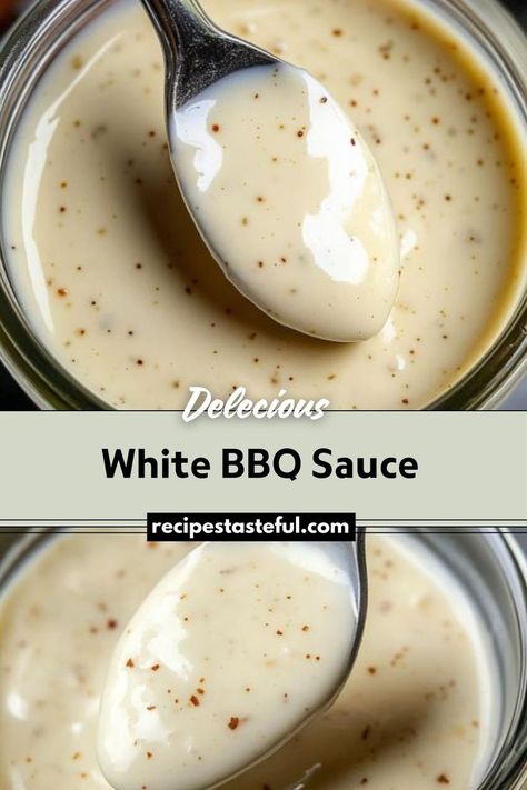 A creamy, tangy barbecue sauce made with mayonnaise and horseradish, perfect for drizzling over grilled or smoked meats. White Bbq Sauce Recipe, Alabama White Bbq Sauce, Alabama White Sauce, White Bbq Sauce, White Sauce Recipes, Barbecue Sauce Recipes, Smoked Meats, Bbq Sauce Recipe, White Sauce