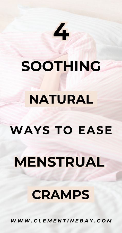 Here are 4 soothing natural ways to ease menstrual cramps. These natural remedies for period pain are great for promoting relaxation during your menstrual phase as well as easing cramps and discomfort. Best Foods For Period Cramps, Pressure Point For Period Cramps, What To Do For Period Cramps, Natural Remedies For Menstrual Cramps, What Helps Cramps, Food For Cramps Period Pains, How To Ease Period Cramps, What Helps With Period Cramps, How To Get Rid Of Cramps Period