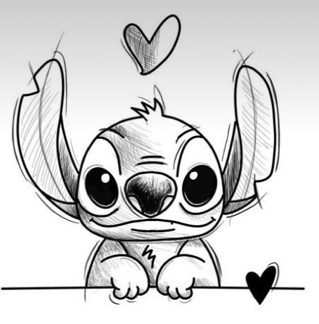 Stitch Disney Drawing Sketches, Stitch Sketch Tattoo, How To Draw A Highland Cow Step By Step, Lilo And Stitch Drawing Easy, Easy Stitch Drawing, Stitch Drawing Ideas, Stitch Sketch, Stitch Drawings, Valentines Day Drawing